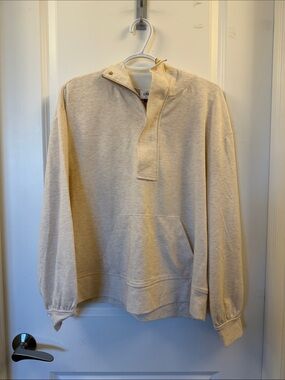 CAbi Cream Zip Hoodie with Gold Hardware